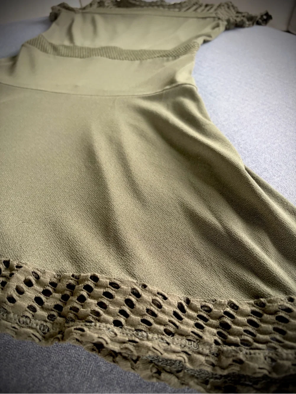 Michael Kors Olive Green Short Sleeve Fit & Flare Dress | XS